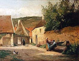 Streetcorner in the Village, n.d. by Pissarro | Canvas Print