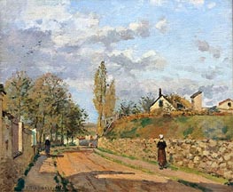 Street in Pontoise, 1872 von Pissarro | Leinwand Kunstdruck