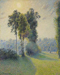 Landscape at Saint-Charles, near Gisors, Sunset | Pissarro | Painting Reproduction