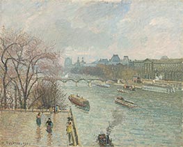 Der Louvre, Nachmittag, regnerisches Wetter | Pissarro | Gemälde Reproduktion