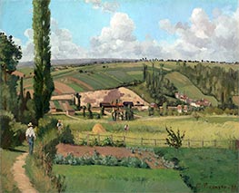 Landscape at Les Pâtis, Pontoise, 1868 by Pissarro | Canvas Print