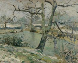The Pond at Montfoucault, Effect of Winter, 1874 by Pissarro | Art Print