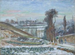 Schneelandschaft bei l'Hermitage | Pissarro | Gemälde Reproduktion