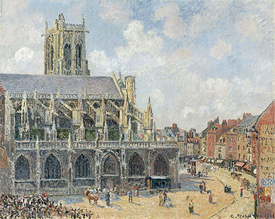 The Church of St Jacques in Dieppe, Morning Sun, 1901 | Pissarro | Giclée Canvas Print