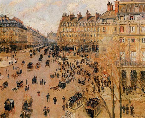 Place du Theatre Francais - Sonneneffekt, 1898 | Pissarro | Giclée Leinwand Kunstdruck