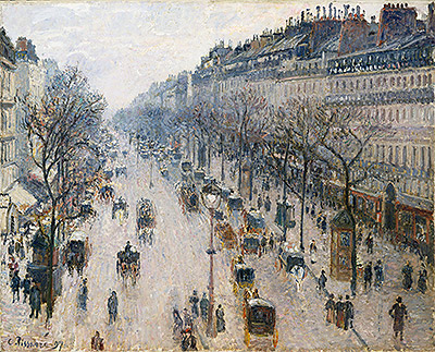 The Boulevard Montmartre on a Winter Morning, 1897 | Pissarro | Giclée Leinwand Kunstdruck