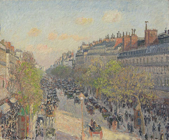 Boulevard Montmartre, Abenddämmerung, 1897 | Pissarro | Giclée Leinwand Kunstdruck