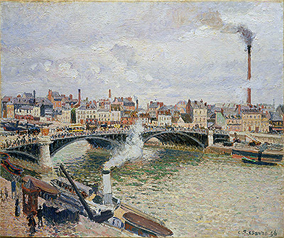 Morning, An Overcast Day, Rouen, 1896 | Pissarro | Giclée Canvas Print