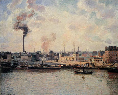 The Saint-Sever Quay, Rouen, 1896 | Pissarro | Giclée Leinwand Kunstdruck