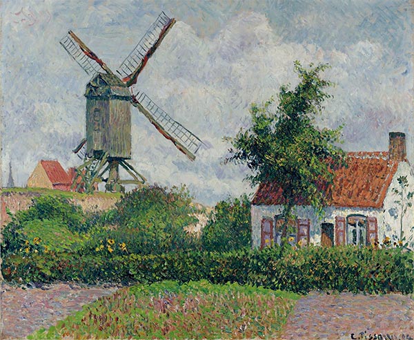 Windmühle in Knokke, Belgien, 1894 | Pissarro | Giclée Leinwand Kunstdruck