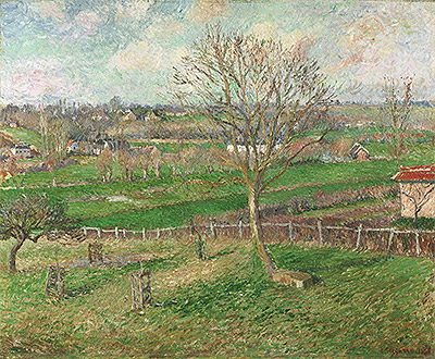The Field and the Great Walnut Tree in Winter, Eragny, 1885 | Pissarro | Giclée Canvas Print