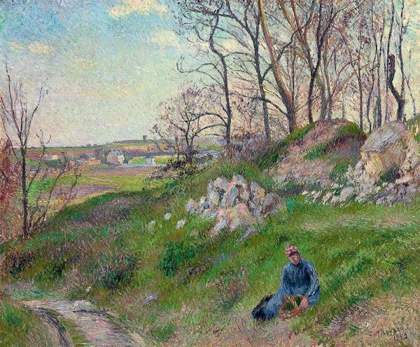 Die Steinbrüche von Chou, Pontoise, 1882 | Pissarro | Giclée Leinwand Kunstdruck