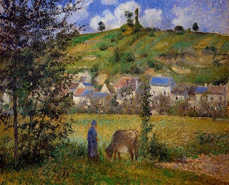 Landscape at Chaponval, 1880 | Pissarro | Giclée Leinwand Kunstdruck