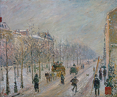 The Boulevards under Snow, 1879 | Pissarro | Giclée Leinwand Kunstdruck