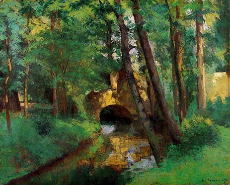The Little Bridge, Pontoise, 1875 | Pissarro | Giclée Leinwand Kunstdruck