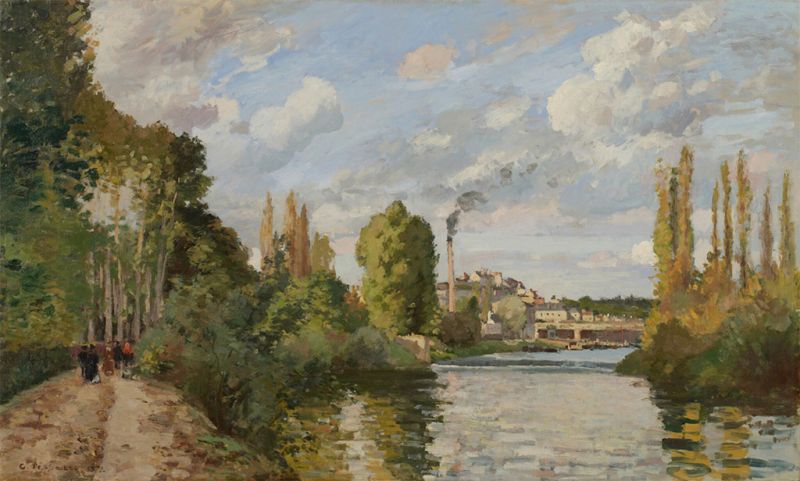 Die Ufer der Oise in Pontoise, 1872 | Pissarro | Giclée Leinwand-Kunstdruck Die Ufer der Oise in Pontoise, 1872 | Pissarro | Giclée Leinwand-Kunstdruck