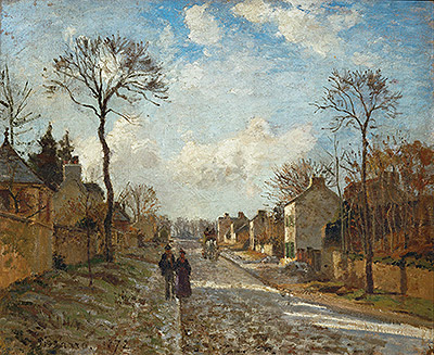 A Road in Louveciennes, 1872 | Pissarro | Giclée Leinwand Kunstdruck