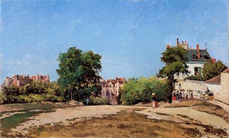 Die Kreuzung, Pontoise, 1872 | Pissarro | Giclée Leinwand Kunstdruck