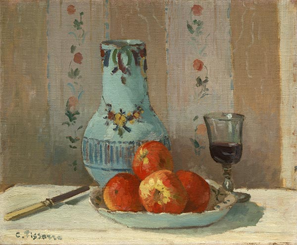 Still Life with Apples and Pitcher, 1872 | Pissarro | Giclée Canvas Print