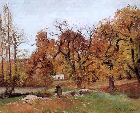 Herbstlandschaft, nahe Louveciennes, c.1871/72 | Pissarro | Giclée Leinwand Kunstdruck