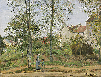 Landscape near Louveciennes, 1870 | Pissarro | Giclée Leinwand Kunstdruck