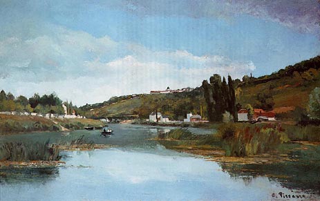 The Banks of the Marne at Chennevieres, 1864 | Pissarro | Giclée Canvas Print