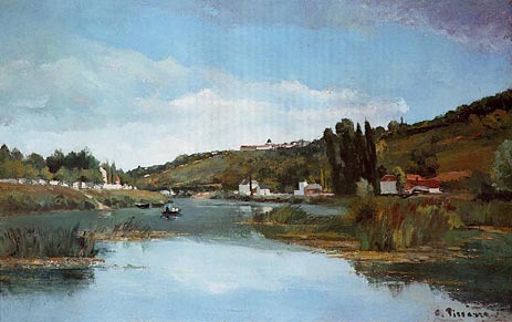 The Banks of the Marne at Chennevieres, 1864 | Pissarro
