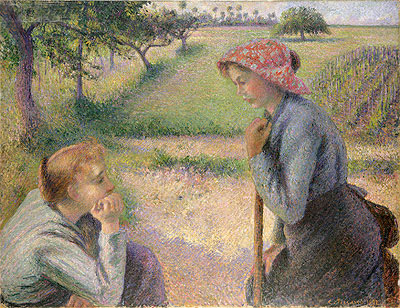 Two Young Peasant Women, 1892 | Pissarro | Giclée Leinwand Kunstdruck