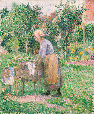 A Washerwoman at Eragny, 1893 | Pissarro | Giclée Leinwand Kunstdruck