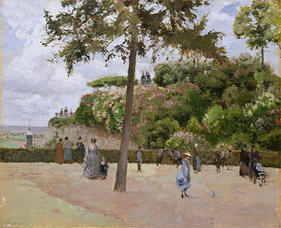The Public Garden at Pontoise, 1874 | Pissarro | Giclée Leinwand Kunstdruck