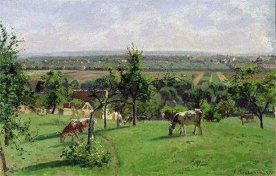 Hillside of Vesinet, 1871 | Pissarro | Giclée Leinwand Kunstdruck
