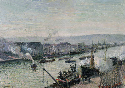 Saint-Sever Port, Rouen, 1896 | Pissarro | Giclée Leinwand Kunstdruck