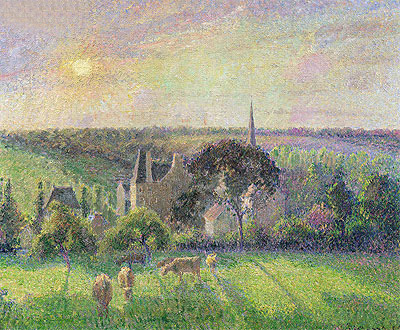 The Church and Farm of Eragny, 1895 | Pissarro | Giclée Leinwand Kunstdruck