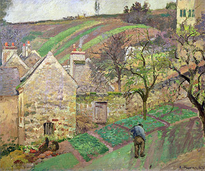 Hillside of the Hermitage, Pontoise, 1873 | Pissarro | Giclée Leinwand Kunstdruck