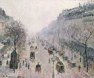 Boulevard Montmartre, 1897 | Pissarro | Giclée Leinwand Kunstdruck