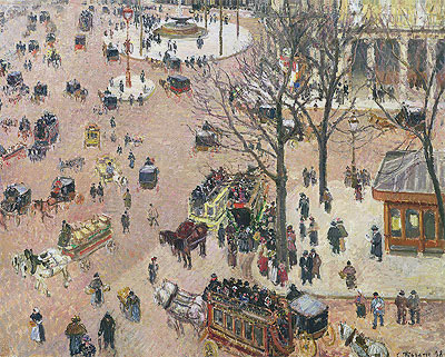 La Place du Theatre Francais, 1898 | Pissarro | Giclée Canvas Print