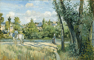 Sunlight on the Road, Pontoise, 1874 | Pissarro | Giclée Leinwand Kunstdruck