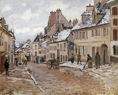 Pontoise, the Road to Gisors in Winter, 1873 | Pissarro | Giclée Canvas Print