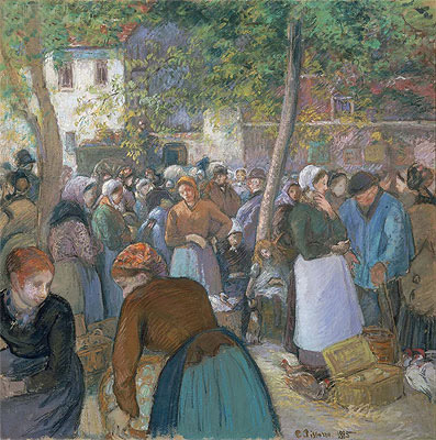 Poultry Market at Gisors, 1885 | Pissarro | Giclée Canvas Print
