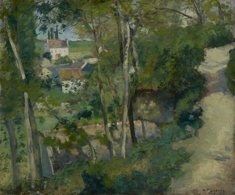 The Climb, Rue de la Cote-du-Jalet, Pontoise, 1875 | Pissarro | Giclée Canvas Print