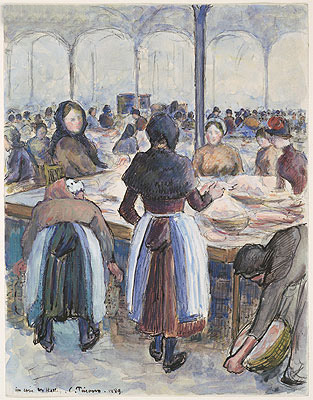 The Market Place, 1889 | Pissarro | Giclée Papier-Kunstdruck