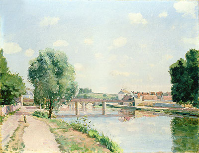 The Railway Bridge, Pontoise, n.d. | Pissarro | Giclée Leinwand Kunstdruck