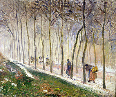 The Route, The Effect of the Snow, 1879 | Pissarro | Giclée Leinwand Kunstdruck