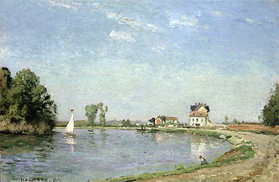 At the River's Edge, 1871 | Pissarro | Giclée Canvas Print