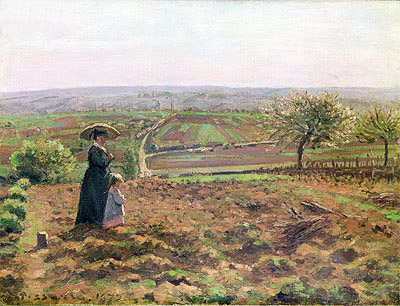 The Road to Rouen, Pontoise, 1872 | Pissarro | Giclée Leinwand Kunstdruck