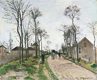 The Road to Saint Cyr at Louveciennes, c.1870 | Pissarro | Giclée Leinwand Kunstdruck