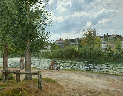 The Banks of the Oise at Pontoise, 1870 | Pissarro | Giclée Canvas Print