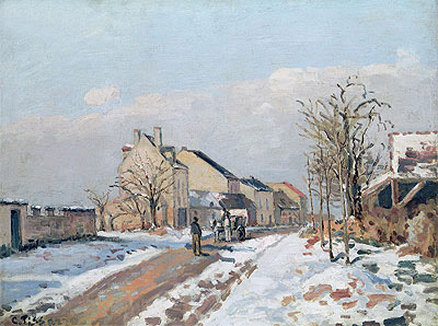 The Road from Gisors to Pontoise, Snow Effect, 1872 | Pissarro | Giclée Canvas Print
