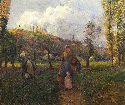 The Return from the Fields, 1883 | Pissarro | Giclée Canvas Print