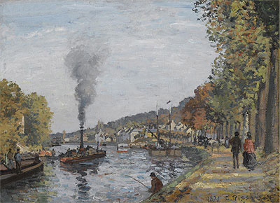 The Seine at Bougival, 1871 | Pissarro | Giclée Canvas Print